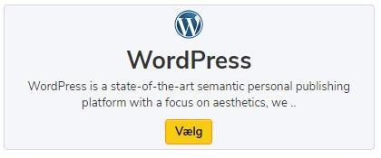Vælg WordPress