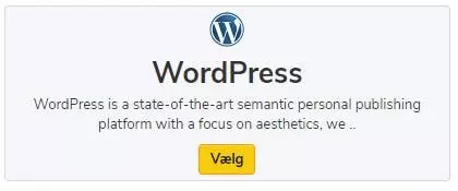 Vælg WordPress